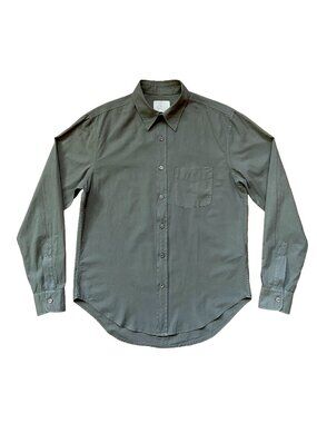 BOY BY BAND OF OUTSIDERS OLIVE GREEN COTTON BUTTON DOWN SHIRT MENS SMALL MEDIUM